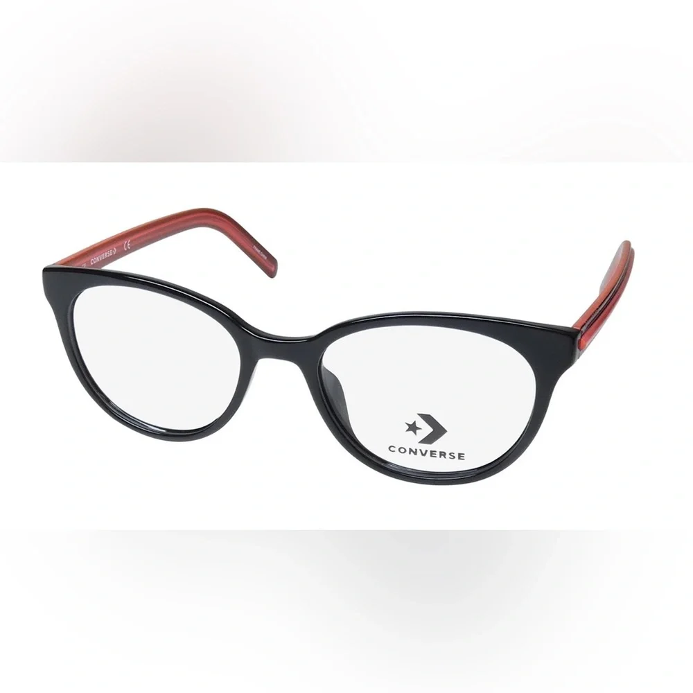 Converse Girls Readers Glasses in Black with Red Accent.  Size: 48-17-135